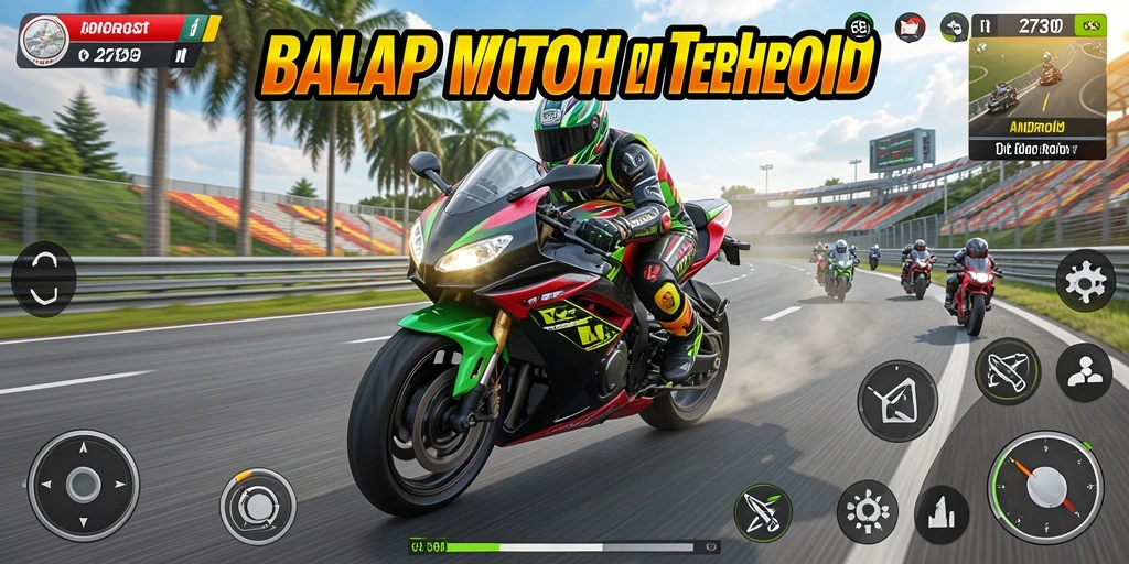 Tampilan menarik dari gameplay balap motor yang seru.