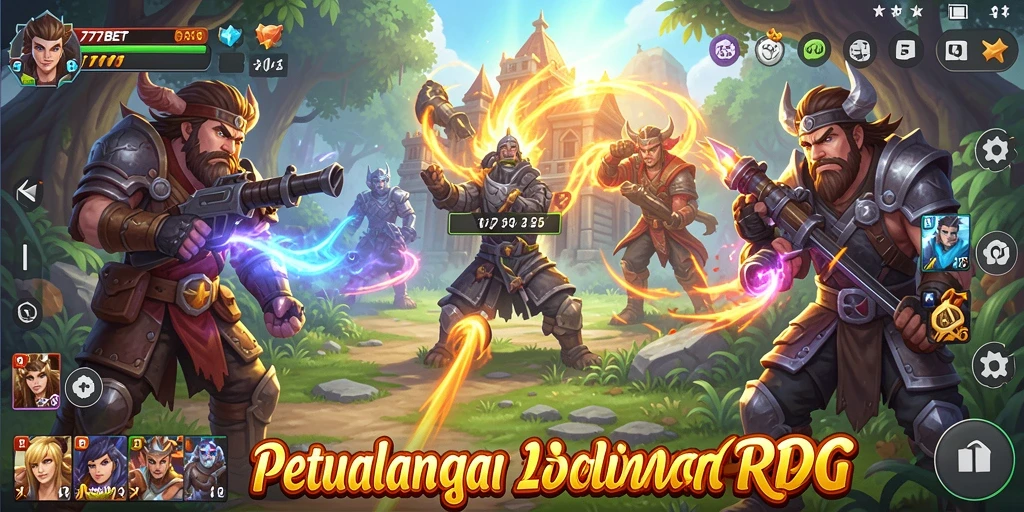 Tangkapan layar yang menunjukkan aksi seru dalam game RPG 777BET.