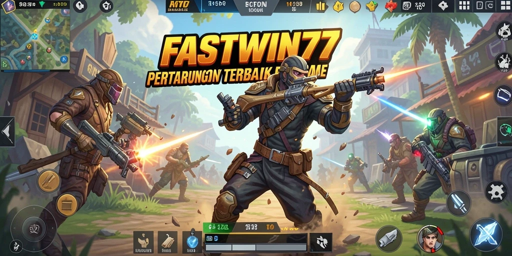 Tampilan gameplay seru dari FASTWIN77 dalam pertempuran Battle Royale.