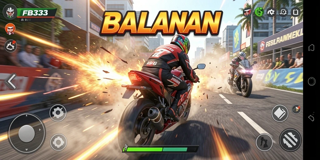 Menampilkan aksi balapan motor yang mendebarkan.