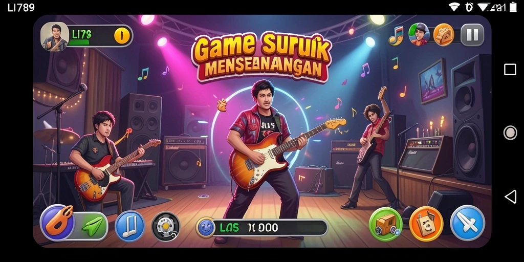 Screenshot LI789 menampilkan gameplay seru penuh tantangan musik.