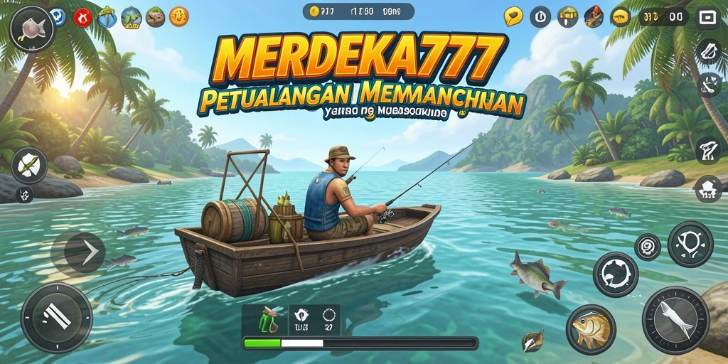 Menggambarkan gameplay menarik dalam game Fishing MERDEKA777.