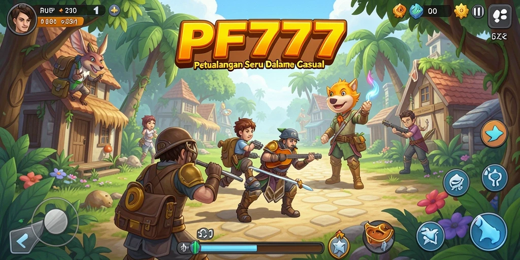 Tampilan gameplay seru dan penuh warna dari PF777.