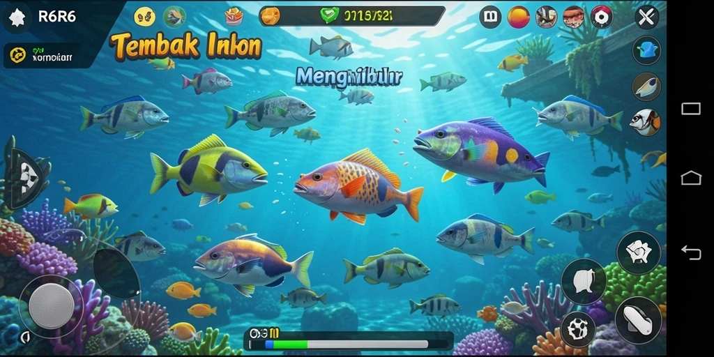 Tampilan menakjubkan dari gameplay R6R6 saat menembak ikan.