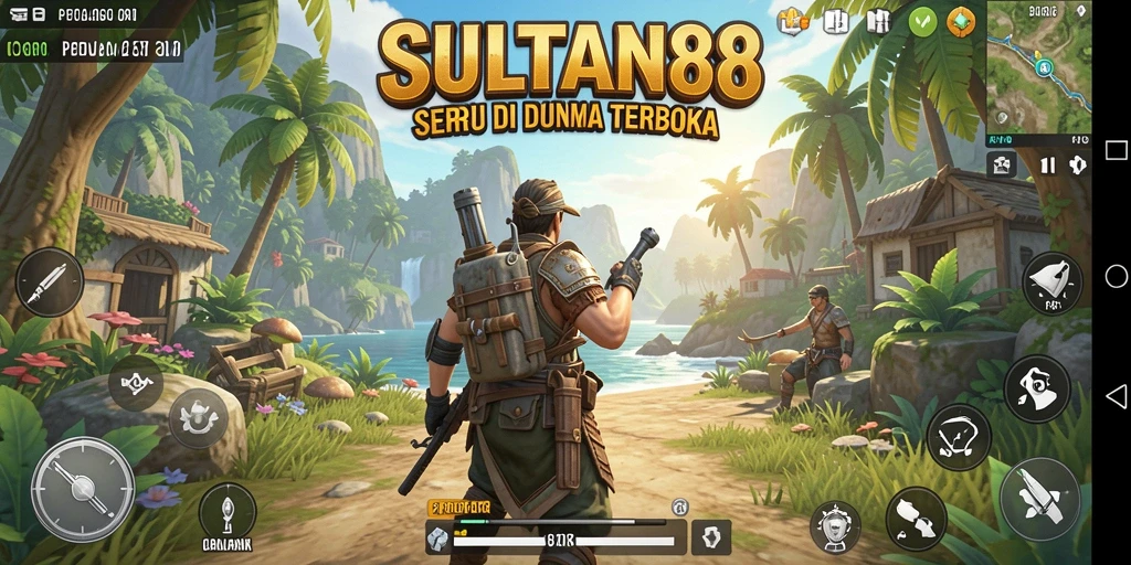 Screenshot gameplay menunjukkan petualangan eksploratif di dunia terbuka SULTAN88.