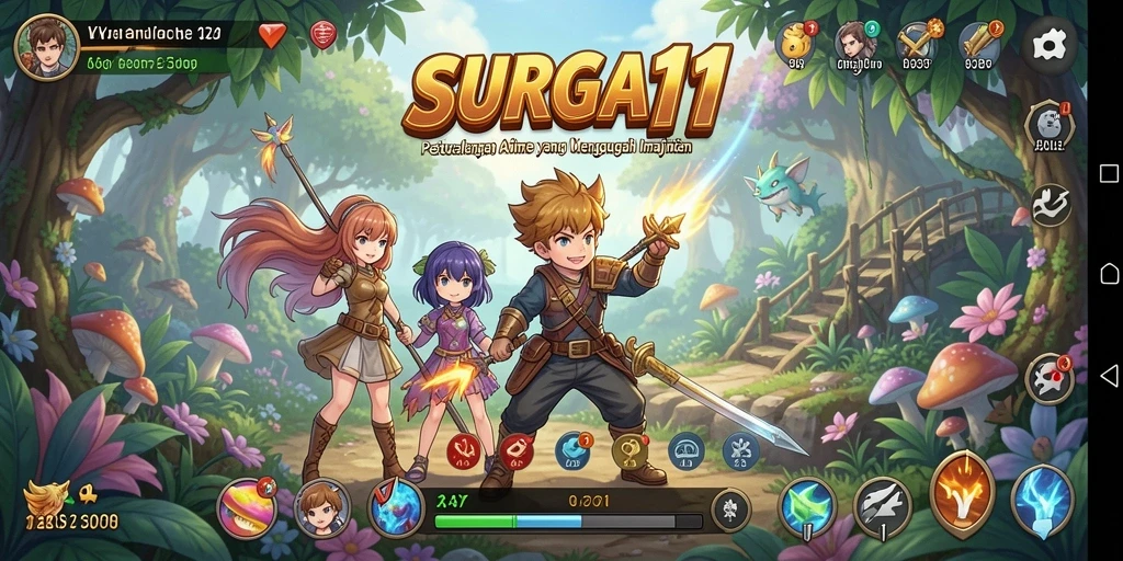 Tampilan permainan yang menarik dari SURGA11 dengan karakter Anime.