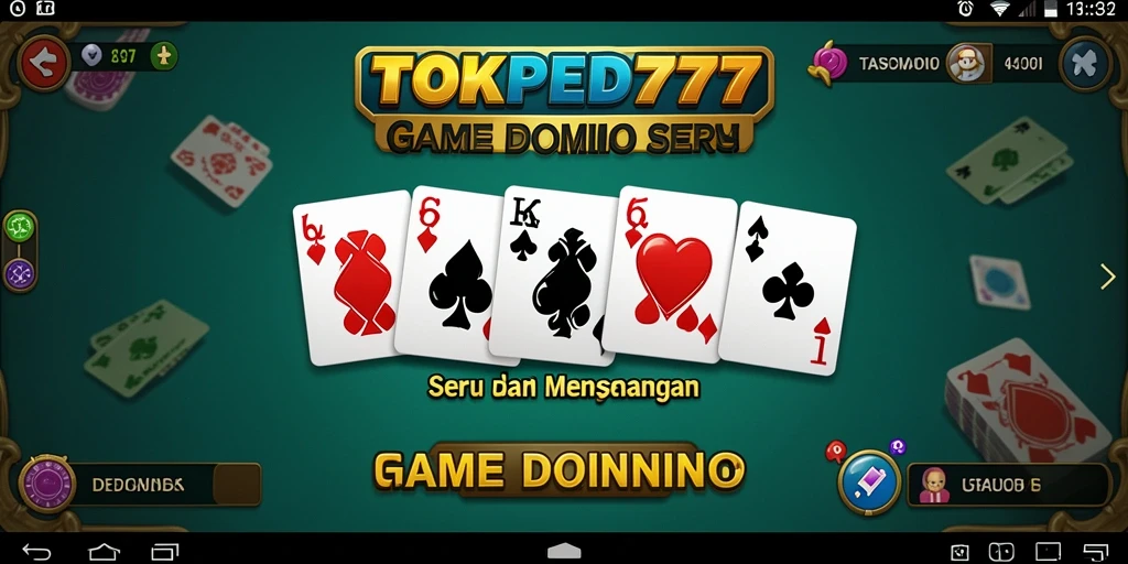 Tampilan gameplay menarik dari TOKPED777 dengan suasana domino.
