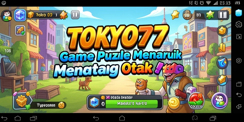 Screenshot utama TOKYO77 menampilkan gameplay puzzle yang menantang dan menarik.