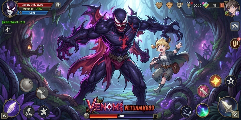Screenshot dari gameplay VENOM889 yang menunjukkan aksi karakter Anime.